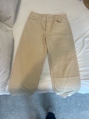 JW ANDERSON Light Beige Straight Leg Trousers